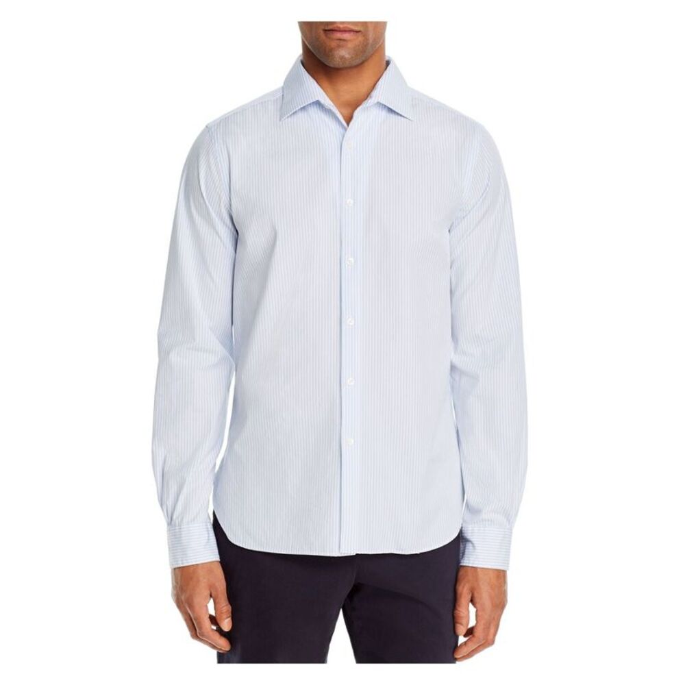 The Mens store Mens Blue Pinstripe Long Sleeve Button Down Casual Shirt S